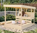 Produktbild: Sandkasten MAX mit Dach und Matschküche Holzsandkasten 111,5 x 135,5 cm Karibu