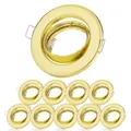 Produktbild: Sweet Led Einbaustrahler GU10 aus Metall – 10er Set - Einbaurahmen goldfarben 230V Einbauleuchten inkl. GU 10 Fassungen – Deckenspot schwenkbar – Einbauspots für LED oder Halogen – Spot rund