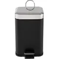Produktbild: Treteimer eckig Jannik 3 Liter Schwarz Silber - Schwarz/Silber