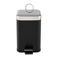 Produktbild: HTI living Treteimer eckig Jannik 3 Liter Schwarz Silber Mülleimer Kosmetikeimer mit Soft-Close-Deckel