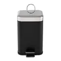 Produktbild: Treteimer eckig Jannik 3 Liter Schwarz Silber Mülleimer Kosmetikeimer mit
