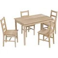 Produktbild: Homcom 5-Tlg., Natur, Holz, 73x75x118 cm, Esszimmer, Bänke, Tisch- & Eckbankgruppen
