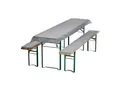 Produktbild: NYVI Bierbankauflagen Set NYVIGala 3 teilig - Auflagen für Bierzeltgarnitur - Tischdecke für Biertisch & Sitzpolster für Bierbänke Größe:240x90 cm;Farbe:Grau Kariert