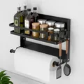 Produktbild: DigiRigi® Wandregal 30 cm – mattschwarz, pulverbeschichtetes Metall, feuchtigkeits- & korrosionsbeständig, Loft-Design für Küche & Bad