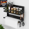 Produktbild: Wandregal mit Haken und Rollenhalter für Küche Bad Edelstahl, platzsparend, rost