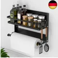 Produktbild: DUNSOO Gewürzregal Wand mit Küchenrollenhalter und 4 Haken, Küchenregal Ohne Bo