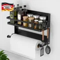 Produktbild: Wandregal Küchen organizer mit Rollenhalter und Haken Edelstahl für Bad Küche sc