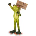 Produktbild: 2er Set Formano lustige Frösche Frosch als Demonstrant mit Schild Figur Froschpaar - Bunt