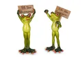 Produktbild: formano Sammelfigur 2er Set lustige Frösche Frosch als Demonstrant mit Schild Froschpaar