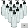 Produktbild: 10 Seifenspender 250 ml aus Glas klar Pumpspender BPA frei auch für Lebensmittel