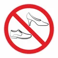 Produktbild: VerbotsAufkleber Schuhe verboten I rund Ø 15 cm I Betreten der Fläche mit Sch...