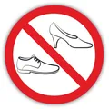 Produktbild: Verbots-Aufkleber Schuhe verboten I rund Ø 15 cm I hin_293
