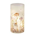 Produktbild: formano LED Dekolicht Tischlampe Deko Blumenwiese Zylinder Stimmungslicht aus Glas & Holz, LED fest integriert