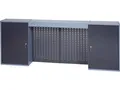 Produktbild: 94400 Werkzeugschrank H600xB1600xT190mm hammerschlagsilber anthrazit 4 Lochrück