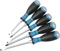 Produktbild: HAZET Schraubendreher-Satz 810U-1/5 I 5-teilig, 3 x Schlitz-Schraubendreher, 2 x Kreuzschlitz-Schraubendreher I mit ergonomischem 3-Komponenten-Griff für höchste Kraftübertragung
