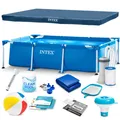 Produktbild: Intex Frame Pool 300x200x75cm Rechteck Set mit Pumpe Filter Abdeckung Matte
