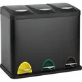 Produktbild: SVITA TC3X8 24 L Treteimer Abfalleimer Mülleimer Pulverbeschichteter Stahl Schwarz - Schwarz