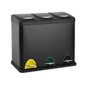Produktbild: SVITA TC3X8 24 L Treteimer Abfalleimer Mülleimer Pulverbeschichteter Stahl Schwarz
