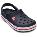 Produktbild: Crocs Crocband Clog K Clog Sommerschuh, Schlappen, Hausschuh, Badeschuh mit Kontrast-Akzenten blau|rot 28 EU (C11)