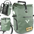Produktbild: Valkental® ValkPro 3in1 Fahrradtasche, Rucksack & Umhängetasche- 23L - grün