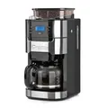 Produktbild: Barista Filterkaffeemaschine mit verstellbarem Mahlwerk | Warmhaltefunktion, 24h Timer & Permanentfilter | Für 10 Tassen Kaffee | Kaffeemaschine für Bohnen & Pulver [Edelstahl]