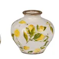 Produktbild: Dekovase VINTAGE LEMON Zitronen H. 13cm weiß gelb antik Keramik Formano S25