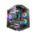 Produktbild: Mars Gaming MC-3TLITE, MicroATX Gaming-Gehäuse, Dreifaches Durchgehendes Gehärtetes Glas, 120mm FRGB-Lüfter Hinten, Doppelkammerstruktur, Kompakter Mini-Tower-PC mit Großem Innenraum, Schwarz
