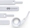 Produktbild: conecto Klett Kabelbinder 15cm Klettband mit Loop - Kabelmanagement Kabelorganizer Klettkabelbinder Klettverschluss weiß, 30 Stk.