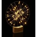 Produktbild: Relaxdays LED Ring Deko Eisen Kiefernholz Silber Natur Warmweiß Batteriebetrieben 25 cm 140 g