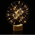 Produktbild: Relaxdays - Led Ring Deko, Für Tisch & Fensterbank, Mit Fuß, Ø 25 Cm, Ganzjährig, Metallkranz, Batteriebetrieben, Silber