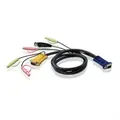 Produktbild: ATEN 2L-5302U KVM Kabel VGA, USB und Audio, schwarz, 1,8 m