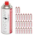 Produktbild: EVOCAMP 24x Stück Butan Gaskartuschen 227g Typ MSF-1a Bajonett Ventil ideal für Campingkocher, Gasheizung, Unkrautbrenner, Camping Gas Butangas Kartusche, Universaldruckgasdose für Camping und BBQ