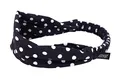 Produktbild: axy Haarband Yoga Stirnband Headband Hairband Wunderschön Damen Haarschmuck Sport Stirnbänder HB4 (Dunkelgrau-Weiss-Punkt, Extra breit)