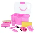 Produktbild: Kerbl Putzbox rosa mit Inhalt 8-teilig (für Kinder, Pferdebürsten, Mähnenbürsten, Putzkiste mit Bürsten, Pferdepflege, Putzzeug pink) 321766, Unisize