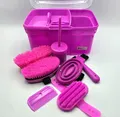 Produktbild: Kerbl Putzbox rosa mit Inhalt 8-teilig für Kinder Putzkiste mit Bürsten