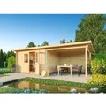 Produktbild: Fjordholz Pultdach Gartenhaus Modell Ezra 4J 28mm Farblos Imprägniert