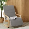 Produktbild: Homestyle4u Relaxsessel Cord dunkelgrau mit Fußstütze verstellbar Schaukelstuhl Fernsehsessel Holz - Grau