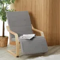 Produktbild: Homestyle4u 2636, Stuhl Relaxsessel mit Liegefunktion Schwingsessel Grau mit Armlehne Relaxstuhl Holz Wohnzimmer