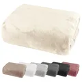 Produktbild: Bettlaken 100x200 Cashmere Touch Spannbettlaken Super Soft Winter Spannbetttuch Nicky Plüsch Teddy Typ585 Öko-Tex pflegeleicht Creme für 90x200 bis 110x200