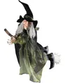 Produktbild: Widmann S.r.l. Kostüm Fliegende Hexe auf Besen Halloween-Hängedeko schwarz-grün 100cm