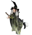 Produktbild: HEXE AUF FLIEGENDEM BESEN 100 CM HALLOWEEN DEKO DEKORATION HORROR GRUSEL