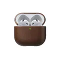 Produktbild: NOMAD Modern Leather Case für Airpods | Robuste Schutzhülle aus Polycarbonat und Echtleder | Gummierte TPE-Bumper | Airpods 4 | Brown