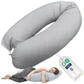 Produktbild: sei Design XXL Stillkissen 190x30 ergonomisch, Schwangerschaftskissen Seitenschläferkissen Komfortkissen Erwachsene, Abnehmbarer Stillkissen-Bezug aus Baumwolle, Pregnancy Pillow Baby