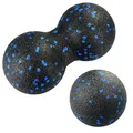 Produktbild: Diompirux 2 Stück Faszienball Set, Selbstmassage-Ball für Faszientraining, um Stress abzubauen und verspannte Muskeln zu entspannen, mittlere Härte, Peanut Massage Schwarz (8-16cm Durchmesser)
