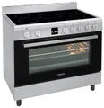 Produktbild: Oranier DC 1999 Elektroherd, Edelstahldekor, 92 l Volumen, 89 cm Breite, , Ober-/Unterhitze + Umluft, 5 Kochfelder, Hitzeschutz-TÃ1/4r, integrierte Uhr