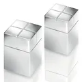 Produktbild: SIGEL BA707 ultra starke Neodym-Magnete silber, massives Alu, 2er-Set, 2x2x3 cm SuperDym, für Glas-Magnettafeln und Glas-Whiteboards