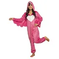 Produktbild: Boland 83878 - Kostüm Flamingo, Einheitsgröße für Erwachsene, Unisex, Pink-Weiß, Overall mit Kapuze, Anzug, Verkleidung, Karneval, Mottoparty