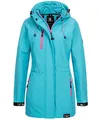 Produktbild: Rock Creek Damen Softshell Jacke Mantel Outdoor-Mantel Damenmantel Softshellmantel Winterjacke Wasserabweisend Kapuze Übergang D-423 Türkis S
