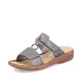 Produktbild: Rieker Damen Klassische Sandalen V2885, Frauen Sandalen,Sommerschuhe,Freizeitschuhe,offene Schuhe,Strandschuhe,grau (42),39 EU / 6 UK