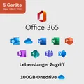 Produktbild: Office 365 Pro Plus – Lebenslanges Konto für 5 Geräte (Mac/Win/iOS)